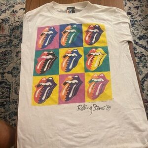 Vintage Rolling Stones 1989 Steel Wheels Tour Shirt Warhol size L